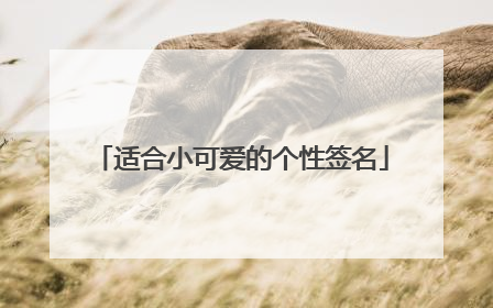 适合小可爱的个性签名