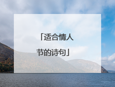 适合情人节的诗句