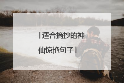 适合摘抄的神仙惊艳句子