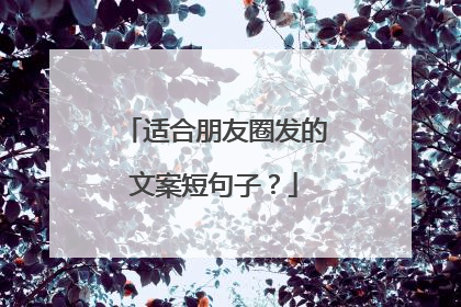 适合朋友圈发的文案短句子?