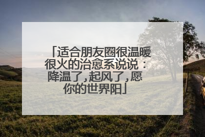 适合朋友圈很温暖很火的治愈系说说:降温了,起风了,愿你的世界阳
