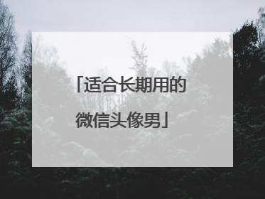 适合长期用的微信头像男
