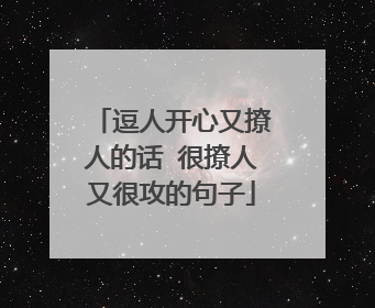 逗人开心又撩人的话 很撩人又很攻的句子