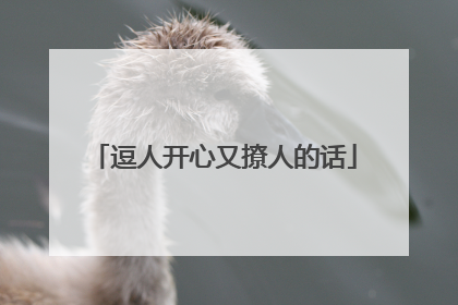 逗人开心又撩人的话