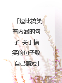 逗比搞笑有内涵的句子 关于搞笑的句子致自己简短