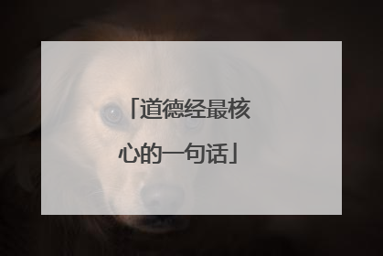 道德经最核心的一句话