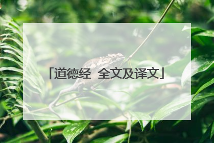 道德经 全文及译文