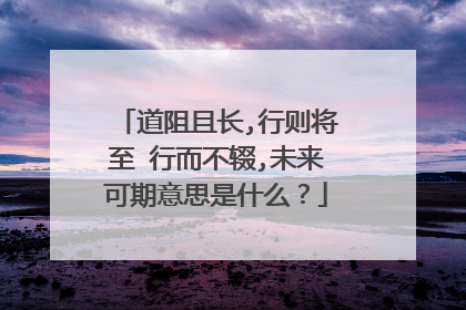 道阻且长,行则将至 行而不辍,未来可期意思是什么?
