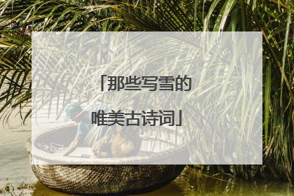 那些写雪的唯美古诗词