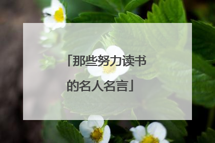 那些努力读书的名人名言