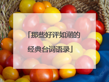 那些好评如潮的经典台词语录