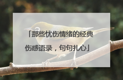 那些忧伤情绪的经典伤感语录,句句扎心