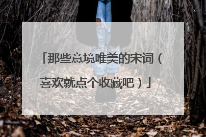 那些意境唯美的宋词(喜欢就点个收藏吧)
