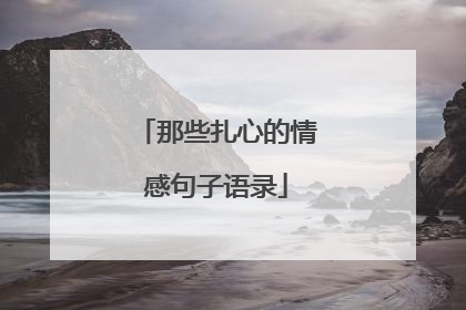 那些扎心的情感句子语录