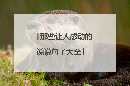 那些让人感动的说说句子大全