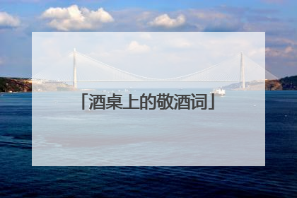 酒桌上的敬酒词