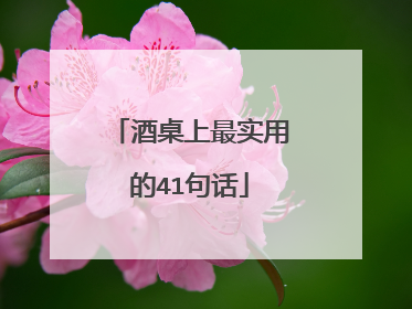 酒桌上最实用的41句话