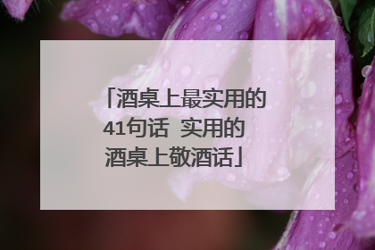 酒桌上最实用的41句话 实用的酒桌上敬酒话