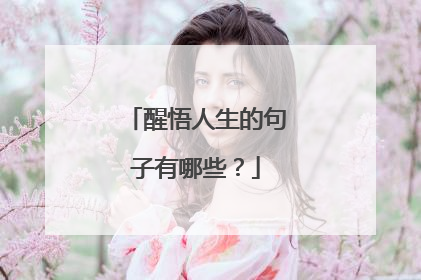 醒悟人生的句子有哪些?
