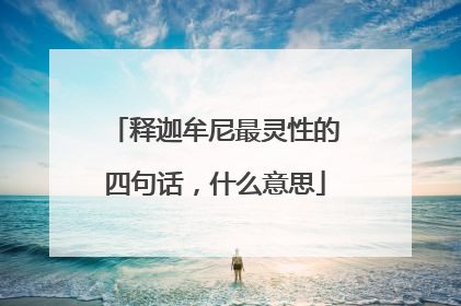 释迦牟尼最灵性的四句话,什么意思