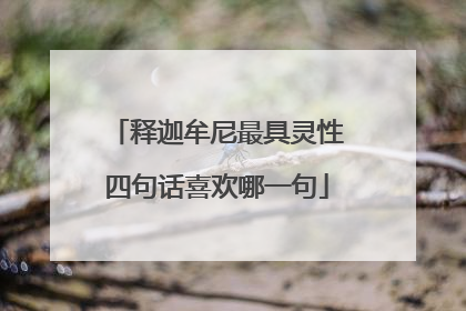 释迦牟尼最具灵性四句话喜欢哪一句