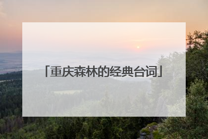 重庆森林的经典台词