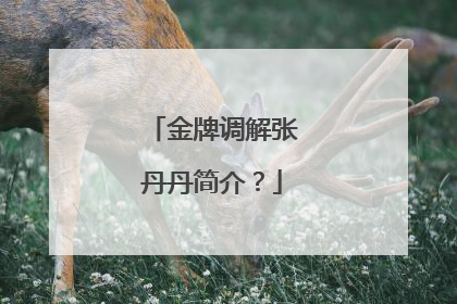 金牌调解张丹丹简介？