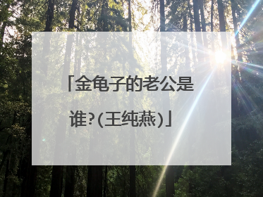金龟子的老公是谁?(王纯燕)