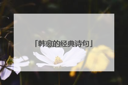 韩愈的经典诗句