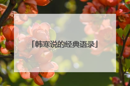 韩寒说的经典语录