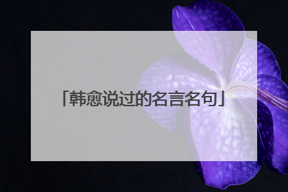 韩愈说过的名言名句
