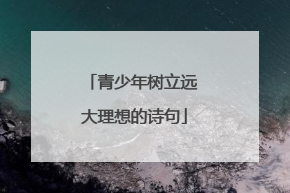 青少年树立远大理想的诗句
