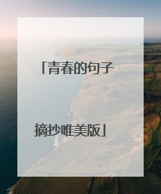 青春的句子摘抄唯美版