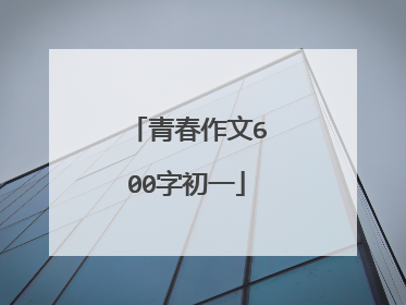 青春作文600字初一