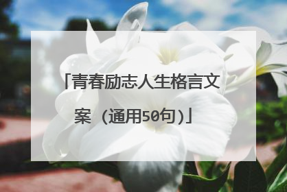 青春励志人生格言文案 (通用50句)