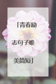 青春励志句子唯美简短