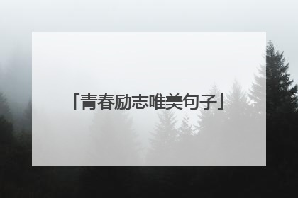 青春励志唯美句子