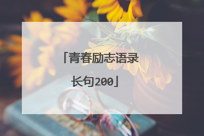 青春励志语录长句200