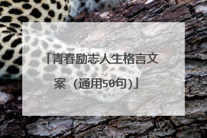 青春励志人生格言文案 (通用50句)