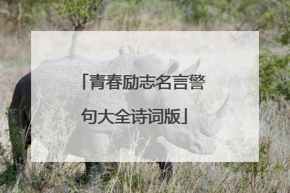 青春励志名言警句大全诗词版