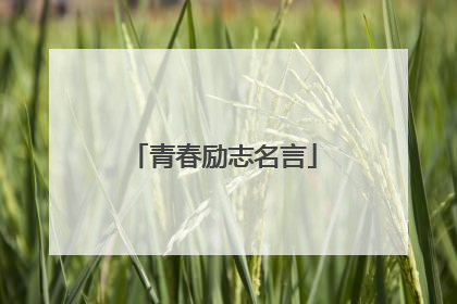 青春励志名言