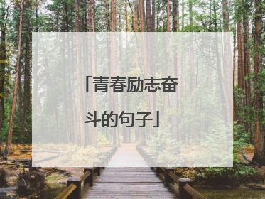 青春励志奋斗的句子