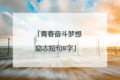 青春奋斗梦想励志短句8字