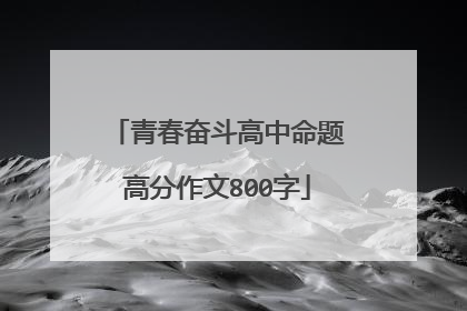 青春奋斗高中命题高分作文800字
