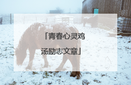 青春心灵鸡汤励志文章