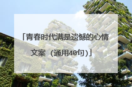青春时代满是遗憾的心情文案 (通用40句)