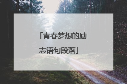 青春梦想的励志语句段落
