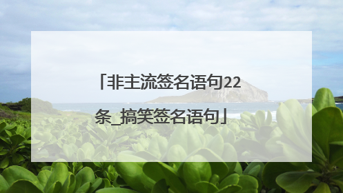 非主流签名语句22条_搞笑签名语句