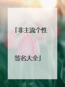 非主流个性签名大全