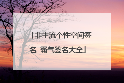 非主流个性空间签名 霸气签名大全